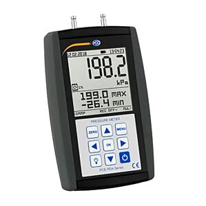 PCE Instruments PCE-PDA 100L Manometro differenziale, misurazione pressione, temperatura, flusso, e registrazione dati, con tubo di Pitot e alta precisione