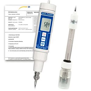PCE Instruments PCE-PH20-ICA pHmetro portatile, impermeabile IP67, con elettrodo esterno e ricalibrazione semplice, ideale per misurazioni rapide e precise del pH, certificato ISO incluso