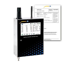 PCE Instruments PCE-PQC 32EU Campionatore di particelle per misura in tempo reale, misura di 6 diverse dimensioni di particelle, Certificazione NIST, campo di misura da 0.3 a 25 µm