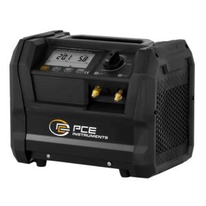 PCE Instruments PCE-RRU 10 Manometro portatile per recupero gas refrigeranti A1/A2L/A2 con compressore oil-free, display LCD e pulizia automatica, fino a 38,5 bar