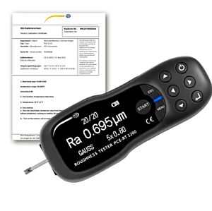 PCE Instruments PCE-RT 1200-ICA Analizzatore di superficie portatile, rilevamento rapido di rugosità Ra, Rz, Rq, Rt, con display OLED, interfaccia micro-USB e batteria integrata