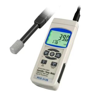 PCE Instruments PCE-313 S Professional hygrometer, measures humidity and temperature, data recording on SD card, large LCD display, and real-time transmission function