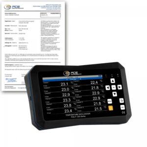 PCE Instruments PCE-T 1220-ICA Data logger per vari tipi di termocoppie, campo di misura da -200 a +1800°C, gamma di applicazioni dalle temperature criogeniche ai processi ad alta temperatura