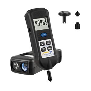 PCE Intruments PCE-T 260 Stroboscopio e tachimetro con funzione di misura ottica e a contatto, misura della temperatura a infrarossi, PT-1000 o termocoppia tipo K e memoria dell'ultimo valore misurato e valori MIN/MAX