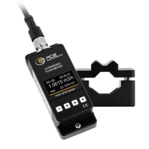 PCE Instruments PCE-UFM 15 Flussimetro a ultrasuoni per installazione fissa per tubi di piccole dimensioni DN15, range di misura da ±0.1 a ±5 m/s, risoluzione 0.001 m/s