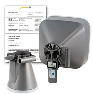 PCE Instruments PCE-VA 20-SET-ICA Misuratore di temperatura a ventola con display retroilluminato, diametro di 10 cm, misurazione di velocità del vento, umidità, temperatura e funzione di spegnimento automatico