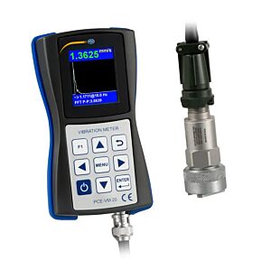 PCE Instruments PCE-VM 20 Vibrometro per la misurazione delle vibrazioni nei macchinari, valutazione secondo DIN ISO 10816, range di velocità da 0 a 200 mm/s