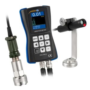 PCE Instruments PCE-VM 22 Accelerometro per la misura dell'accelerazione in un range da 0 a 200 m/s² e una risoluzione 0.01 m/s², termometro a infrarossi integrato