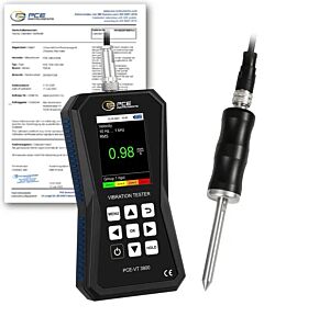 PCE Instruments PCE-VT 3800S-ICA Vibrometro con datalogger e sensore esterno, per misurare accelerazioni fino a 399.9 m/s²