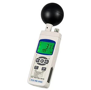 PCE Instruments PCE-WB 20SD WBGT-Hygrometer mit SD-karte, misst schwarzkugeltemperatur, luftfeuchtigkeit, taupunkt, feuchtkugel, ideal zur überwachung von thermischem stress in extremen umgebungen
