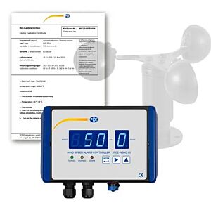 PCE Instruments PCE-WSAC 50-211 Anemometro professionale con preallarme e allarme, monitoraggio preciso della velocità del vento con uscita RS-485