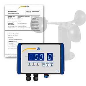 PCE Instruments PCE-WSAC 50-220 Anemometro con preallarme e allarme, per la misurazione del vento a patire dai minimi movimento del vento