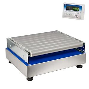 PCE Instruments PCE-SD 150CR Bilancia per spedizioni fino a 150 kg con interfaccia RS-232, nastro a rulli in PVC 580 mm, opzioni analogiche 4-20 mA/0-10 V, ideale per logistica e produzione