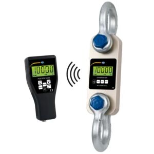 PCE Instruments PCE-DDM 10 Dinamometro portatile con range fino a 10.000 kg, peso leggero, display wireless e valigetta per trasporto, funzioni Peak Hold, somma e diverse unità di misura