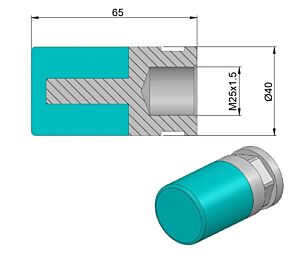 PCIMM40PI Pinza in plastica per caricatore Iemca Ø40 - M25x1,5, presa interna per tubi - PIENA