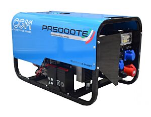 CGM PR5000TE Generatore di corrente a benzina professionale 4kW, trifase 400V, con sistema di avviamento elettrico e stabilizzatore di tensione AVR