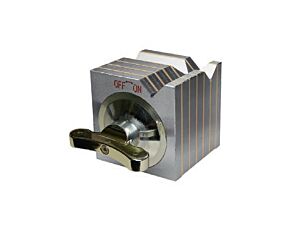 RUPAC 2007032 Prismi magnetici singoli con doppio "V" a 90° - Dimensioni 150x150x150mm - Capacità serraggio dia. 32mm - Forza magnetica 50kgf