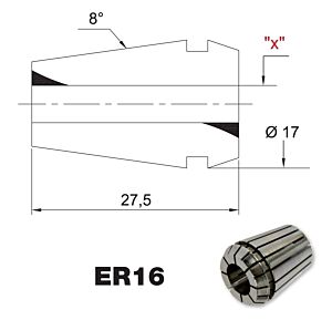 PRT TOOLS EPR16100UP Pinza di serraggio 426E ultra precisa ER16 per utensili con gambo cilindrico DIN 6499/B - Diametro 10mm