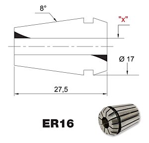 PRT TOOLS Pinza ER16 standard DIN 6499/B-9