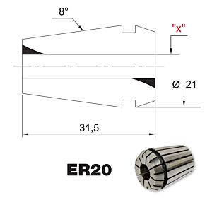 PRT TOOLS Pinze ER20 standard DIN 6499/B-10