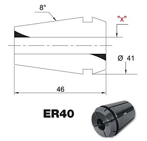 PRT TOOLS Pinza ER40 Tenuta stagna DIN6499/B-26