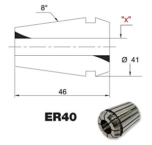 EPR40240UP PRT TOOLS 472E Pinze elastiche di serraggio ER40 ultra precise per punte e frese con gambo cilindrico DIN 6499/B - Diametro 24mm