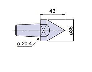 PTM20010 Nuova PTM meccanica cuspidi cono morse CM6  Dia.36 per contropunte CNE