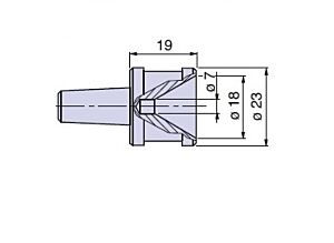 20112 Nuova PTM meccanica Cuspide intercambiabile cono Morse CM2 negativo, Diam.18mm