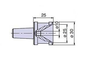 20113 Nuova PTM meccanica Cuspide cono morse CM3 Diam. interno 25mm