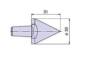 20202 Nuova PTM meccanica Cuspide Standard cono Morse CM2, Diam.30mm