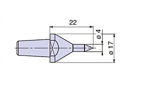 20302 Nuova PTM meccanica Cuspide cono Morse CM2, Diam.4mm
