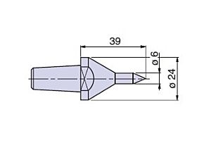 20303 Nuova PTM meccanica Cuspide cono morse CM3 Diametro 6mm