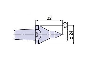 20403 Nuova PTM meccanica cuspide Cono morse CM3 - Dia.9mm