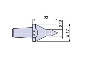 20502 Nuova PTM meccanica Cuspide intercambiabile cono Morse CM2, Diam.10mm