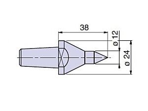 20503 Nuova PTM meccanica Cuspide cono morse CM3 - Dia.12mm
