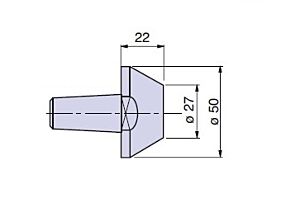 20702 Nuova PTM meccanica Cuspide intercambiabile cono Morse CM2 TR.Conico Diam.50-27mm