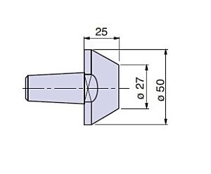 20703 Nuova PTM meccanica Cuspide cono morse CM3 TR.Conico Diam.50-27mm