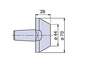 20803Nuova PTM meccanica Cuspide cono Morse M3 TR.Conico Dia.70-44mm