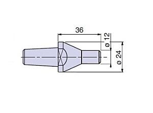 20903 Nuova PTM meccanica Cuspide cono morse CM3 - codolo cilindrico Diam.12	