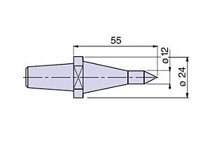 20912 Nuova PTM meccanica Cuspide cono morse CM3 - profilo cilindrico Diam.12mm
