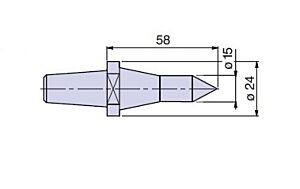 20915 Nuova PTM meccanica Cuspide cono morse CM3 Prolungata Diam.15mmm
