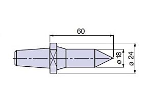20918 Nuova PTM meccanica Cuspide Cono Morse CM3 prolungata Diam.18mm