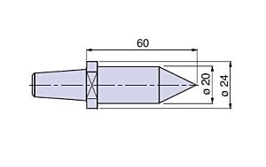 20920 Nuova PTM meccanica Cuspide CM3 prof. Cilindrico Diam.20mm