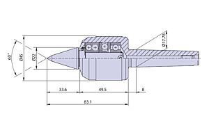 30032 Nuova PTM Contropunta rotante punta da copia tipo CN2/L per cono morse CM2, carico Max radiale e assiale daN 340