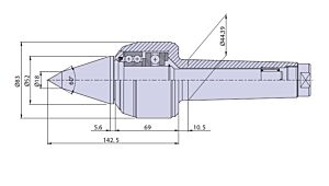 30035 Nuova PTM Contropunta rotante punta da copia tipo CN per cono morse CM5, carico Max radiale e assiale daN 2600