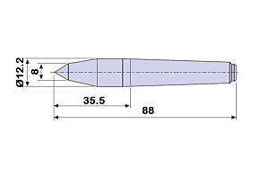 30901 Contropunta a DOPPIA INLINAZIONE 100% in acciaio interamente temprata, Cono Morse 1 - lunghezza 88mm 