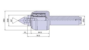  34024 Nuova PTM Live center Type CNC4/R cylindrical coupling for interchangeable centering points, MEDIUM load, Max  daN 900