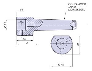 PTM501000 Nuova PTM Corpo per contropunta ad altissima resistenza all’usura Cono Morse 3-4-5