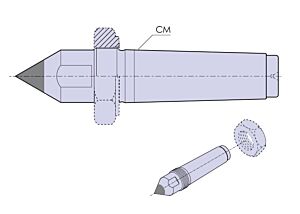 PTM90160 Nuova PTM Contropunte standard fissa in metallo duro, cono morse 3-4-5