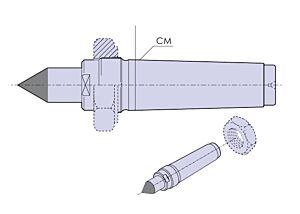 PTM90180 Nuova PTM Contropunte fisse, codolo cilindrico con punta in metallo duro, cono morse 3-4-5